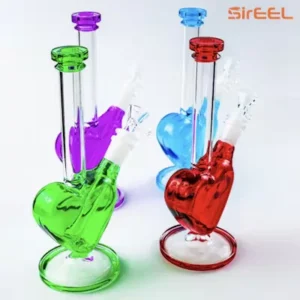 SirEEL - 9" Heart Shaped Basin Water Pipe with Bowl (Assorted Colors)
