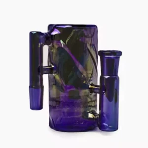 Red Eye Tek Blue Metallic Terminator Finish 14mm 90 Degree Twist Tube Ash Catcher