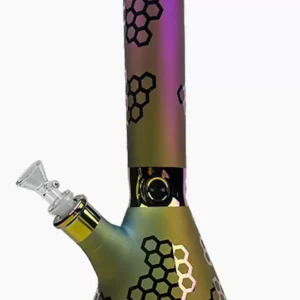 14" Iridized Beaker Bong w Flower Bowl