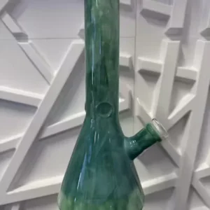 Bong | Accessory | Glass | 10 Inch Tie Die Milky Green Beaker Bong