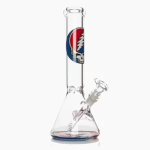 Grateful Dead 13" Tall 7mm Thick Steal Your Face Beaker Base Water Pipe