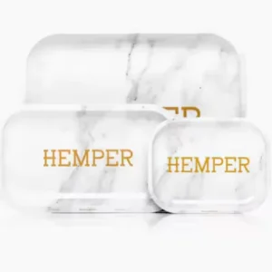 HEMPER - Luxe White Marble Rolling Tray Medium